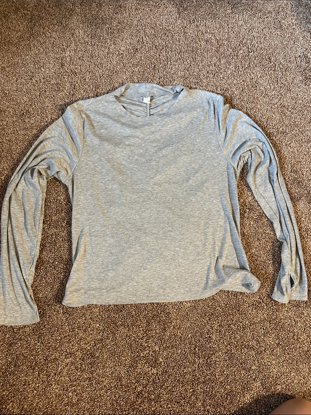 Women's Long Sleeve Crewneck Top - Light Gray